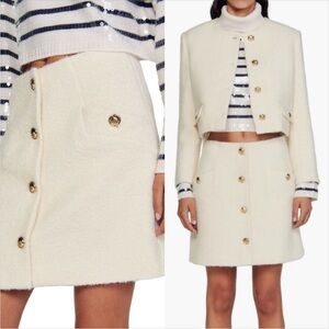 Sandro Segaly Boucle Skirt NWT